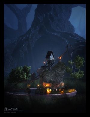 ファンタジー イラスト 森に棲む者達の住まい 幻想 画像集 おにぎりまとめ