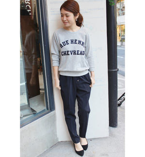 今年大流行のストライプパンツで簡単オシャレ とってもかわいいんです おにぎりまとめ