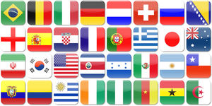 14ブラジルw杯 出場国 国旗一覧まとめ Iphoneアイコン風 おにぎりまとめ